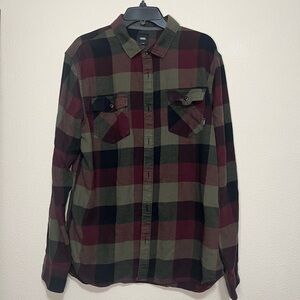 Men’s Vans Plaid Long Sleeve Shirt Size XL Tailored fit